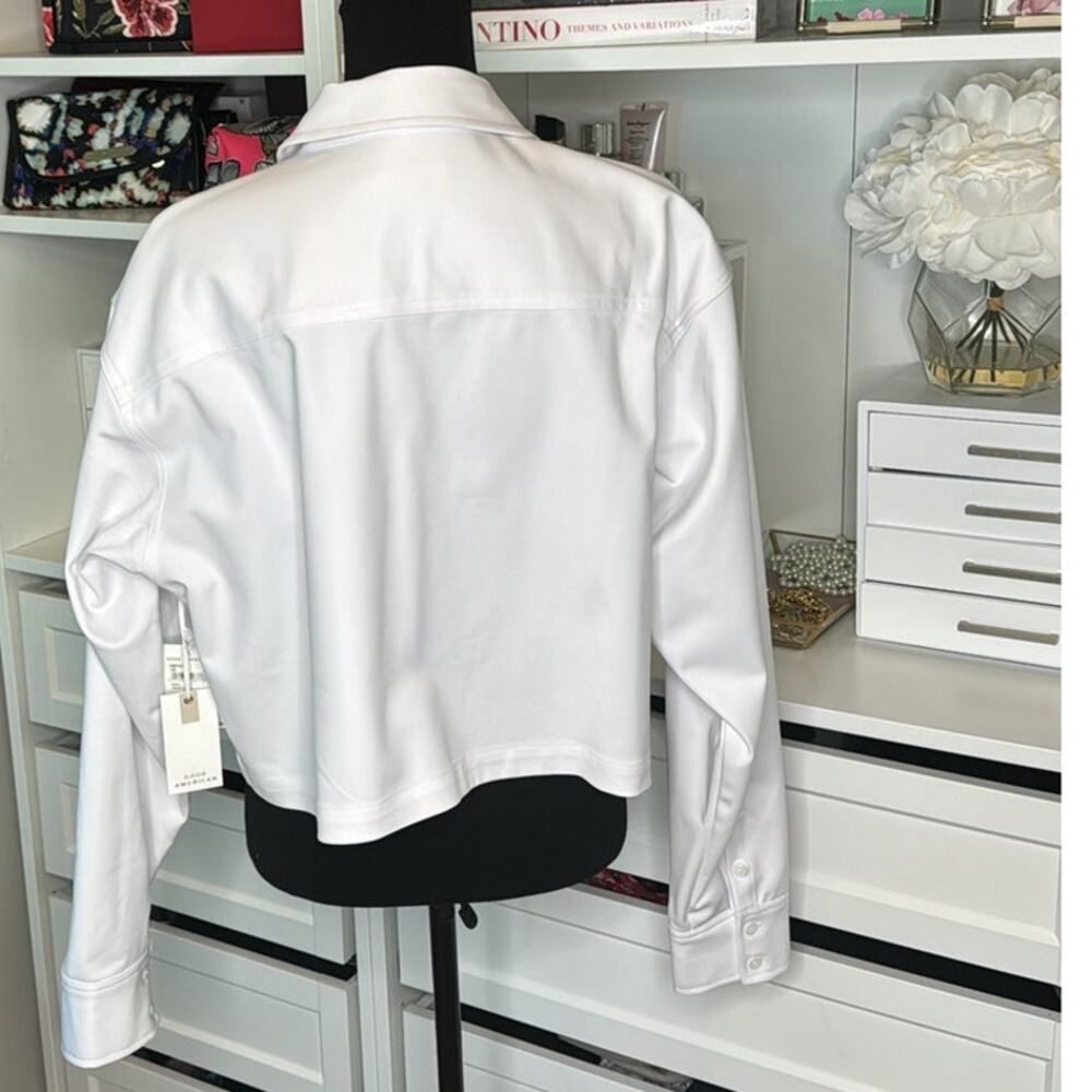 Good American White Cropped Shirt Size 4 (XL). White. - Picture 12 of 12